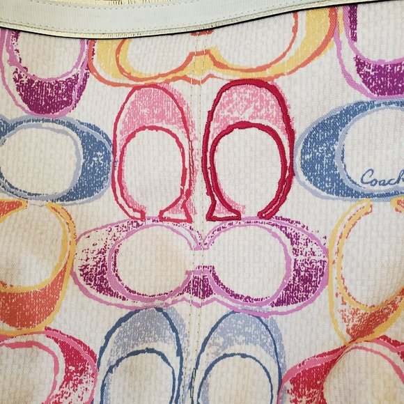 Coach Signature Multicolor Print Tote - Picture 4 of 12